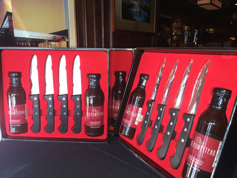 Old Homestead steak knives and Steak Sauce Gift Sets
